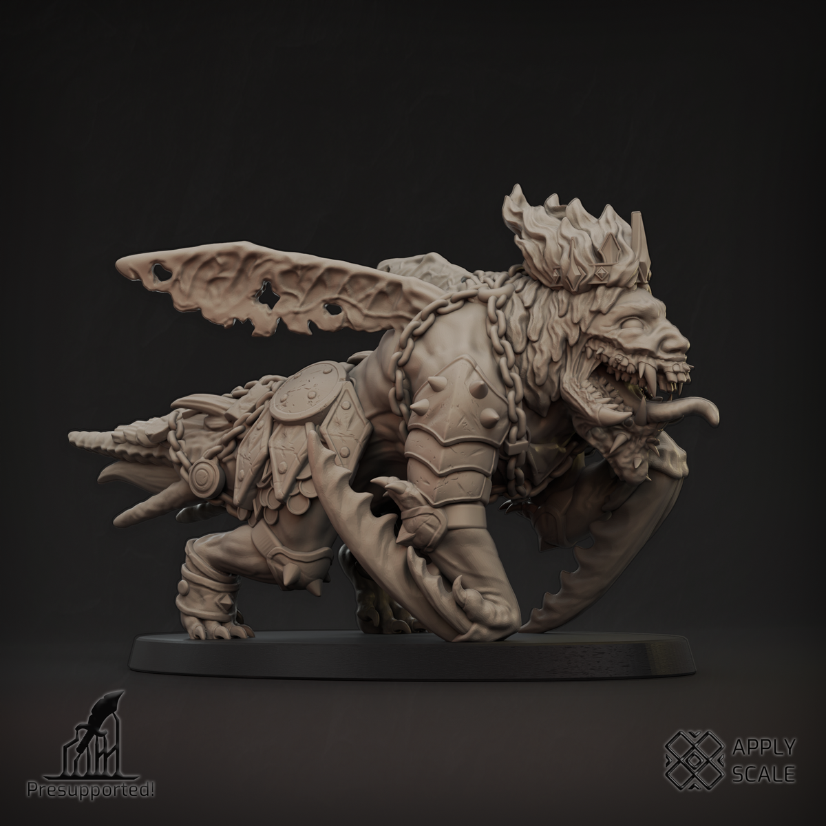 The Court Hell Beast resin miniature with 60 × 30mm base