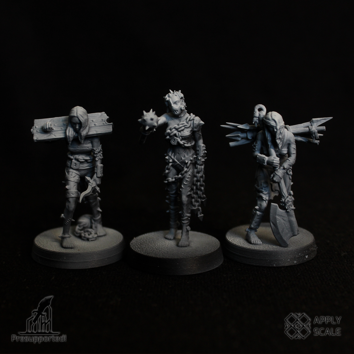 Three Wretched Slaves resin miniatures with 25mm bases – ApplyScale