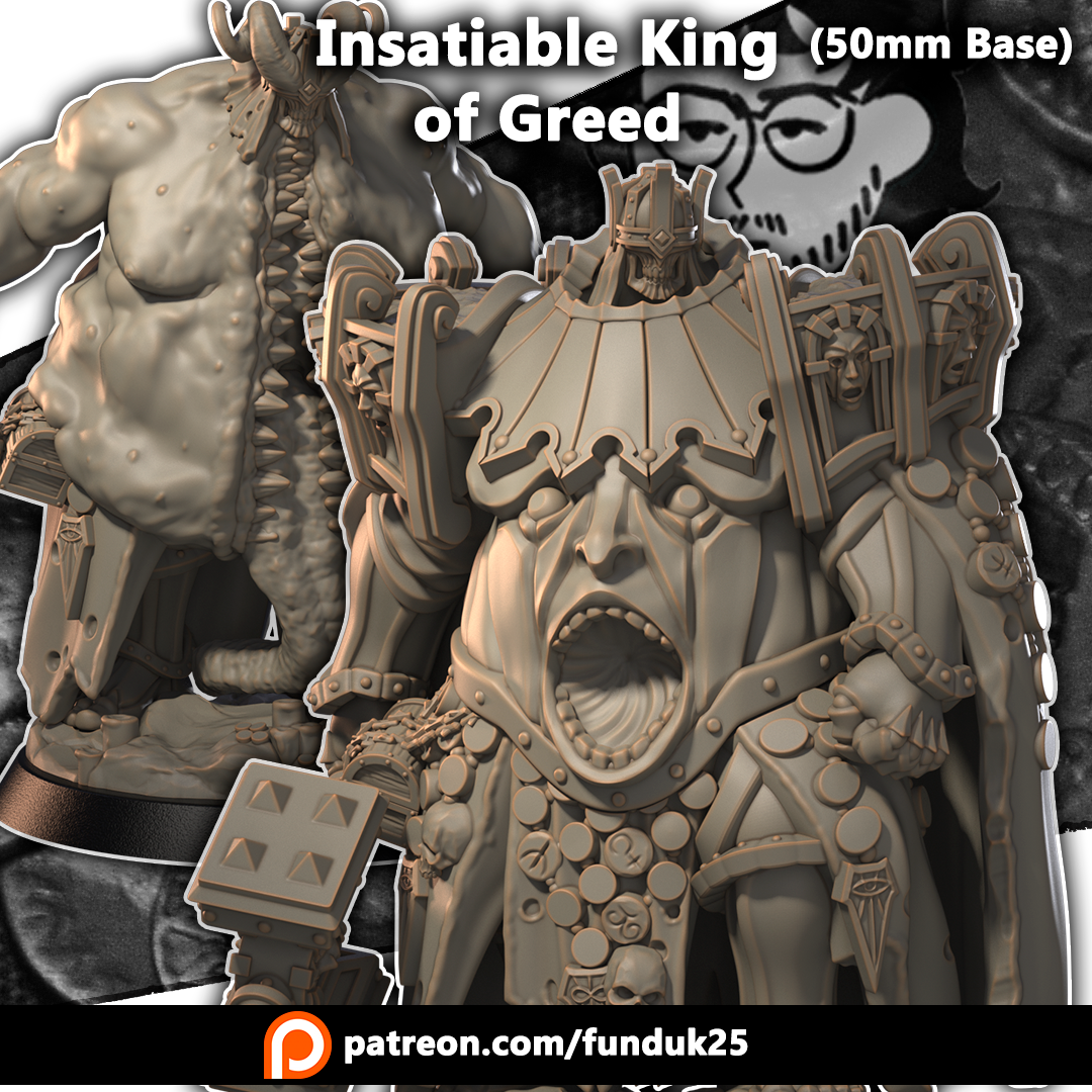 Insatiable King of Greed by Dimomodel - 3D printed Grimdark Miniature