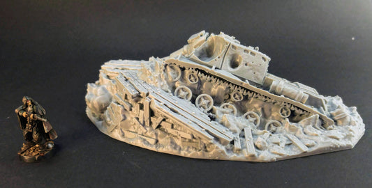 Trench Destroyer S-ISU Tank Terrain – 28mm/32mm Wargaming Scenery
