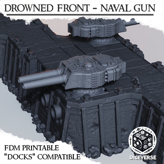 Drowned Front: Naval Gun – 28mm/32mm Wargaming Scenery