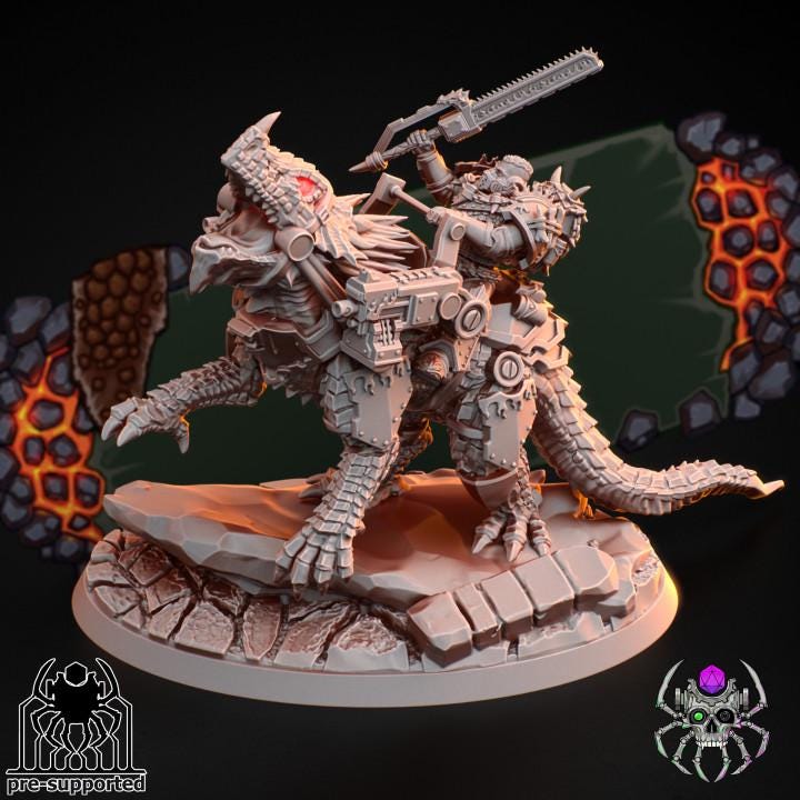 Flame Lizards Dragon Riders Squad | EightLegsMiniatures | Grimdark Compatible | Tabletop | Minifigure | Wargaming | Tabletop | Minifigure