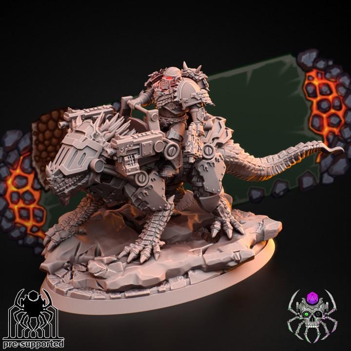 Flame Lizards Dragon Riders Squad | EightLegsMiniatures | Grimdark Compatible | Tabletop | Minifigure | Wargaming | Tabletop | Minifigure