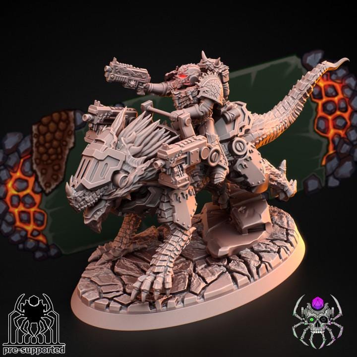 Flame Lizards Dragon Riders Squad | EightLegsMiniatures | Grimdark Compatible | Tabletop | Minifigure | Wargaming | Tabletop | Minifigure