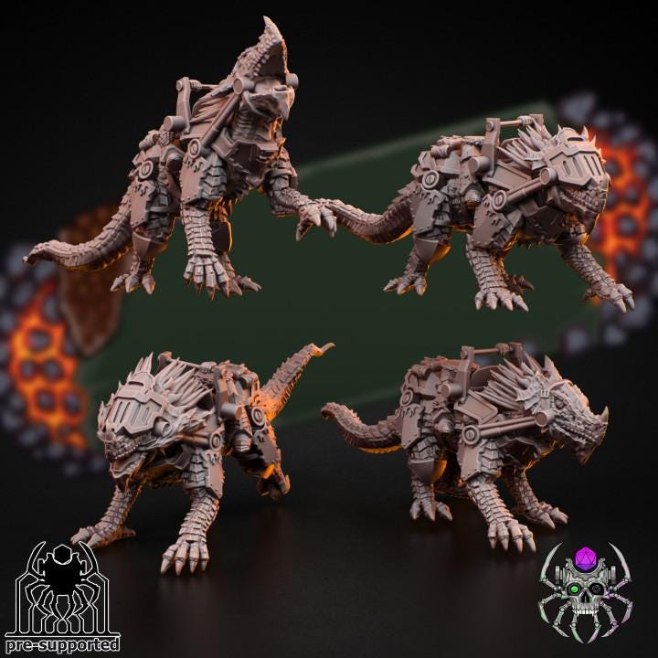 Flame Lizards Dragon Riders Squad | EightLegsMiniatures | Grimdark Compatible | Tabletop | Minifigure | Wargaming | Tabletop | Minifigure