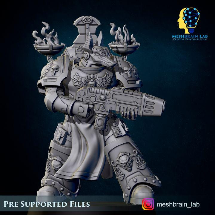 Marine Reapers of the thousand souls Squad | Meshbrain Lab | Wargaming | Tabletop | Minifigure |28mm scale| 32mm scale | Grimdark compatible