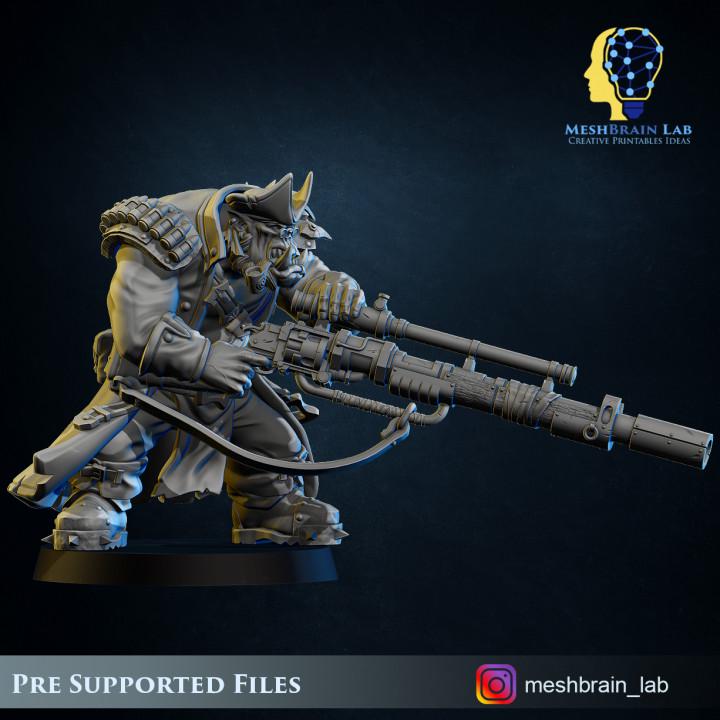 Pirate Ork Sniper | Imperitum Art | Wargaming | Tabletop | Minifigure |28mm scale| 32mm scale | Grimdark compatible