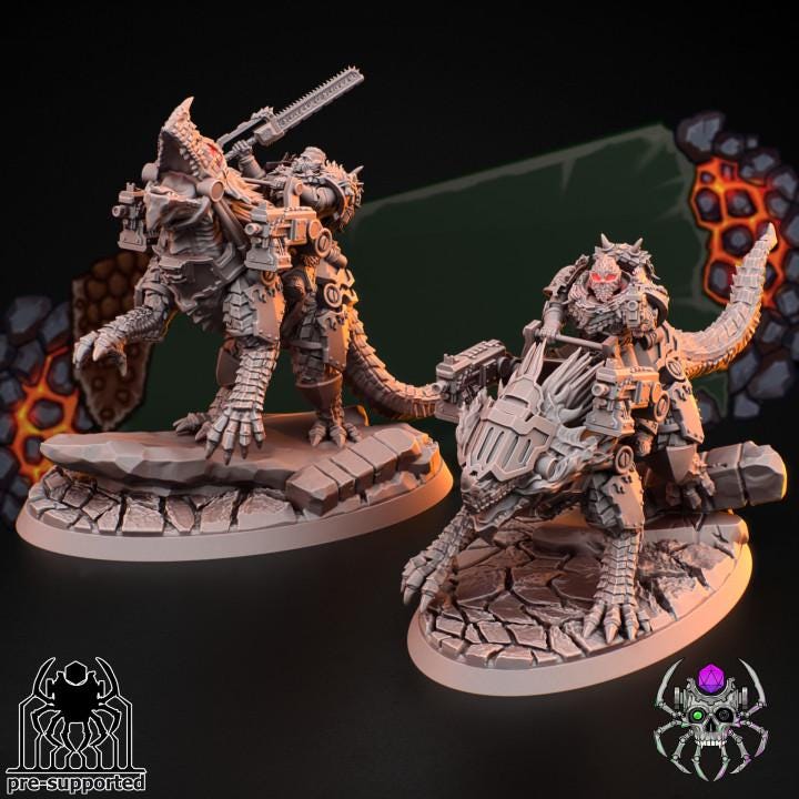 Flame Lizards Dragon Riders Squad | EightLegsMiniatures | Grimdark Compatible | Tabletop | Minifigure | Wargaming | Tabletop | Minifigure