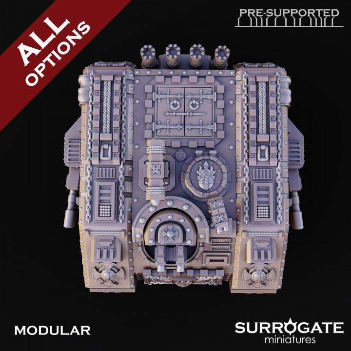 Silver Paladins Belier | Surrogate Miniatures | Wargaming | Tabletop | Minifigure |28mm scale| 32mm scale | Grimdark compatible