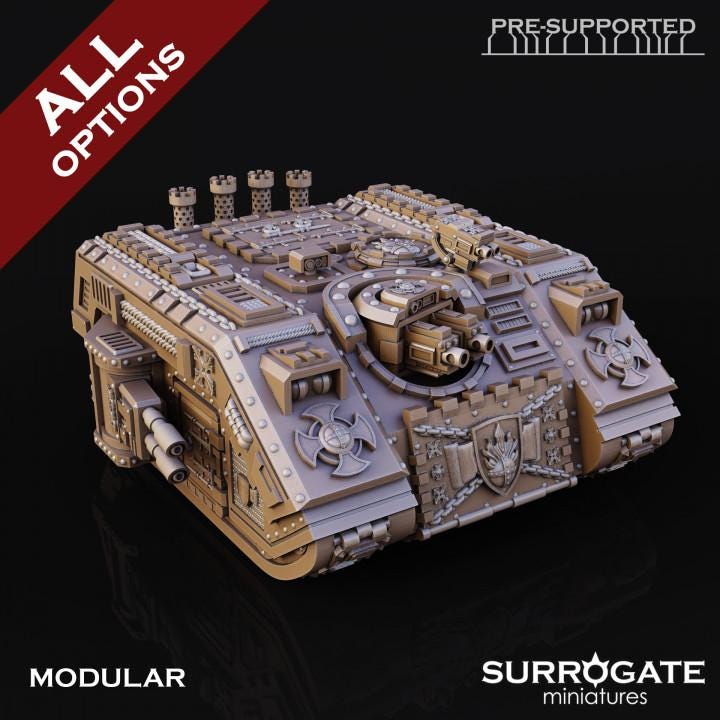 Silver Paladins Belier | Surrogate Miniatures | Wargaming | Tabletop | Minifigure |28mm scale| 32mm scale | Grimdark compatible