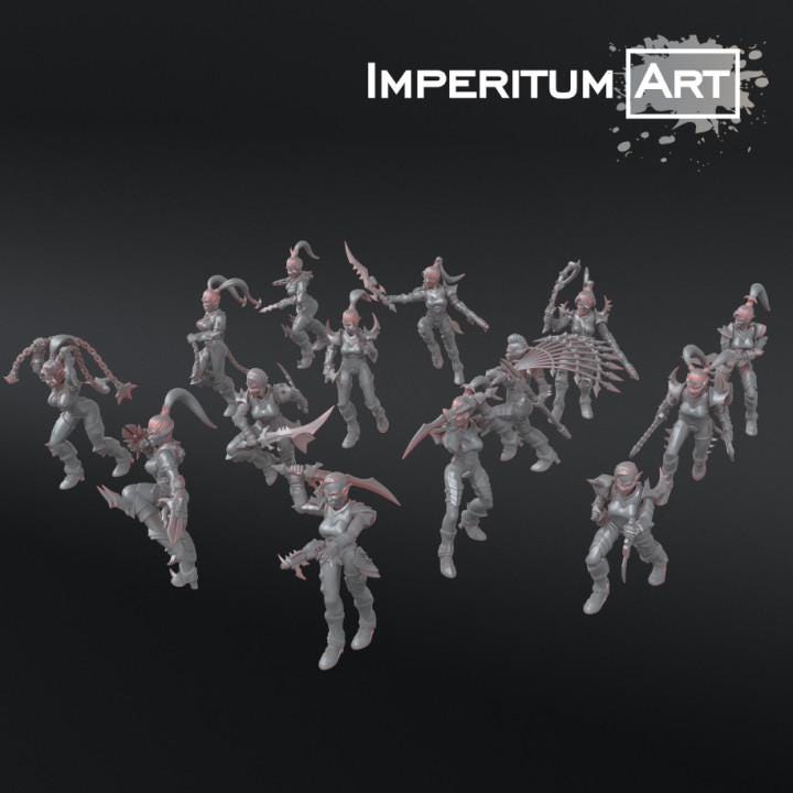 Dark Elves - Gladiators | Imperitum Art | Wargaming | Tabletop | Minifigure |28mm scale| 32mm scale | Grimdark compatible