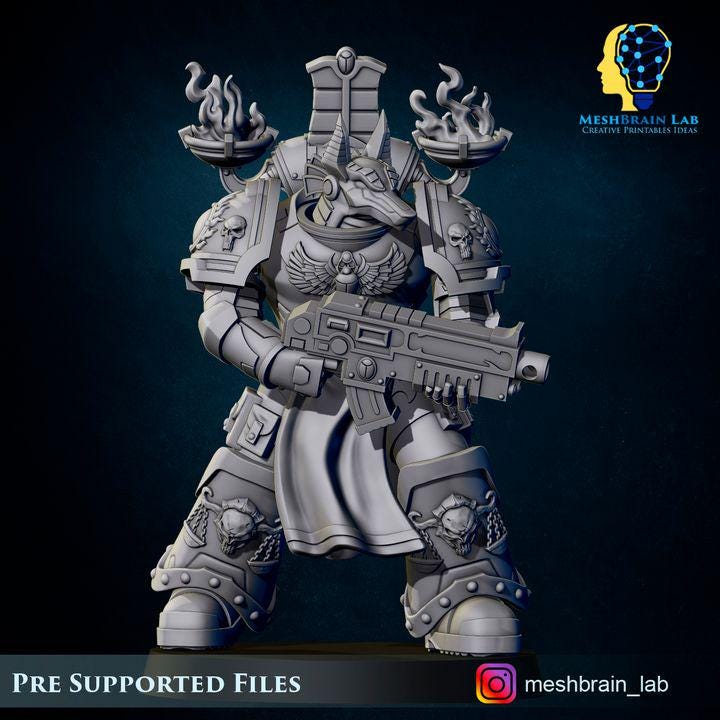 Marine Reapers of the thousand souls Squad | Meshbrain Lab | Wargaming | Tabletop | Minifigure |28mm scale| 32mm scale | Grimdark compatible