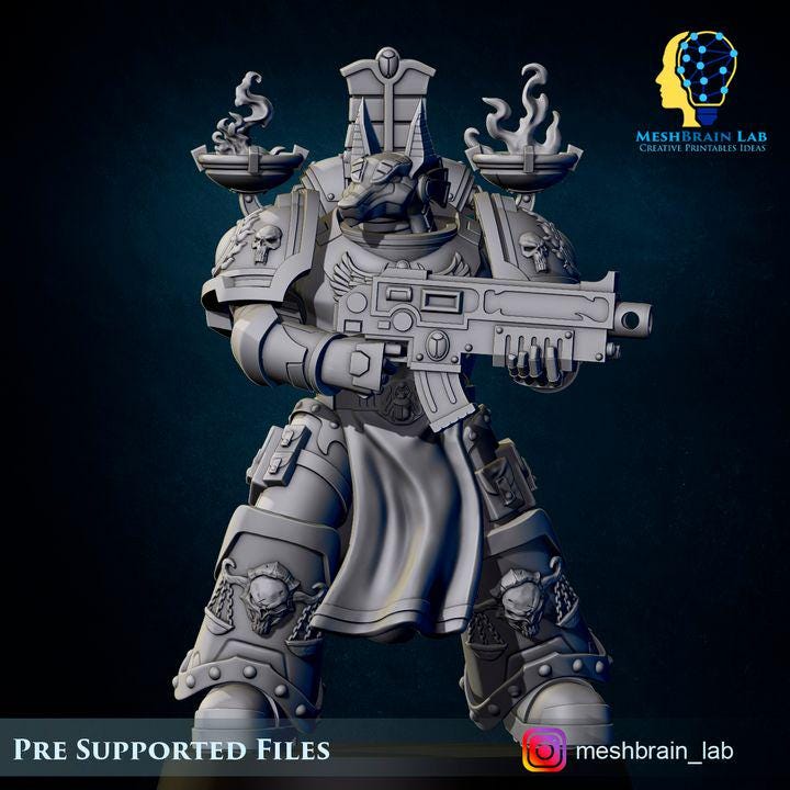 Marine Reapers of the thousand souls Squad | Meshbrain Lab | Wargaming | Tabletop | Minifigure |28mm scale| 32mm scale | Grimdark compatible