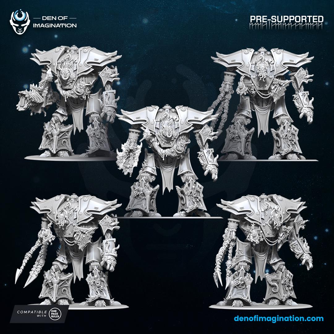 Chaos - Infernal Mech | Den of Imagination | Minifigure | Wargaming | Tabletop | Grimdark compatible | One Page Rules compatible