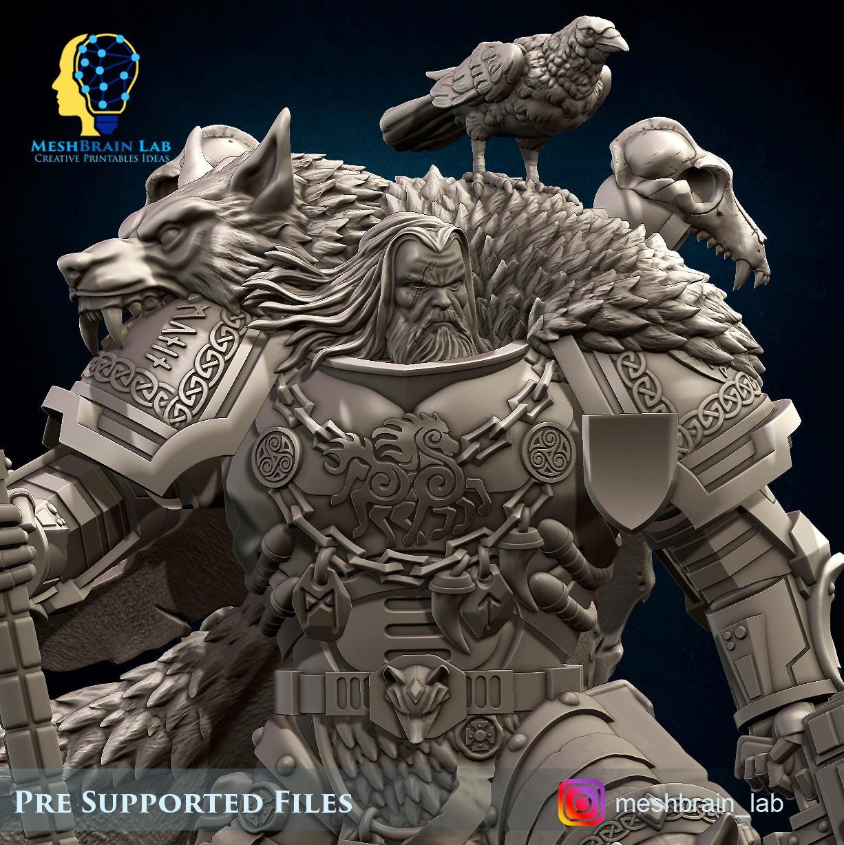 Harald Wutan- Empire Marines Sons of the Aesir Chapter Lord | Meshbrain Lab | Grimdark compatible