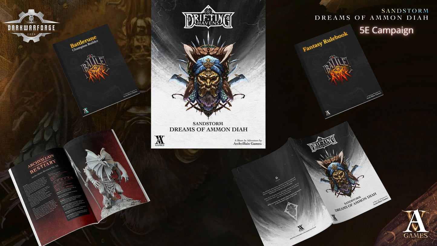 Archvillain Games: Sandstorm - Dreams of Ammon Diah | Tabletop Games 28 - 32 mm | D&D | Wargame | RPG | One Page Rules compatible