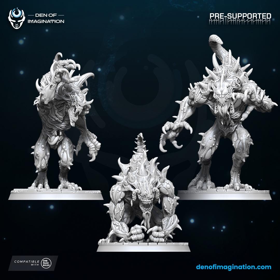 Demons - Void Stompers | Den of Imagination | Minifigure | Wargaming | Tabletop | Grimdark compatible | One Page Rules compatible