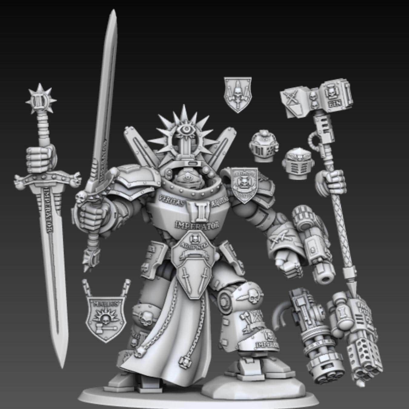 Silver Wardens - Dread Walker Demon Slayer Knight | DMGMinis | Grimdark compatible
