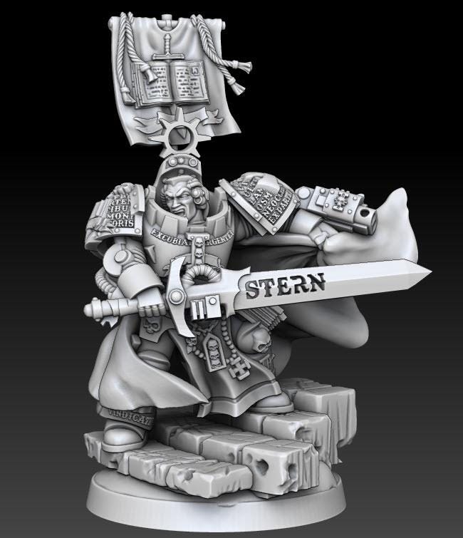 Silver Wardens - Captain Mordius | DMGMinis | Wargaming | Tabletop games | 32mm scale | Grimdark compatible