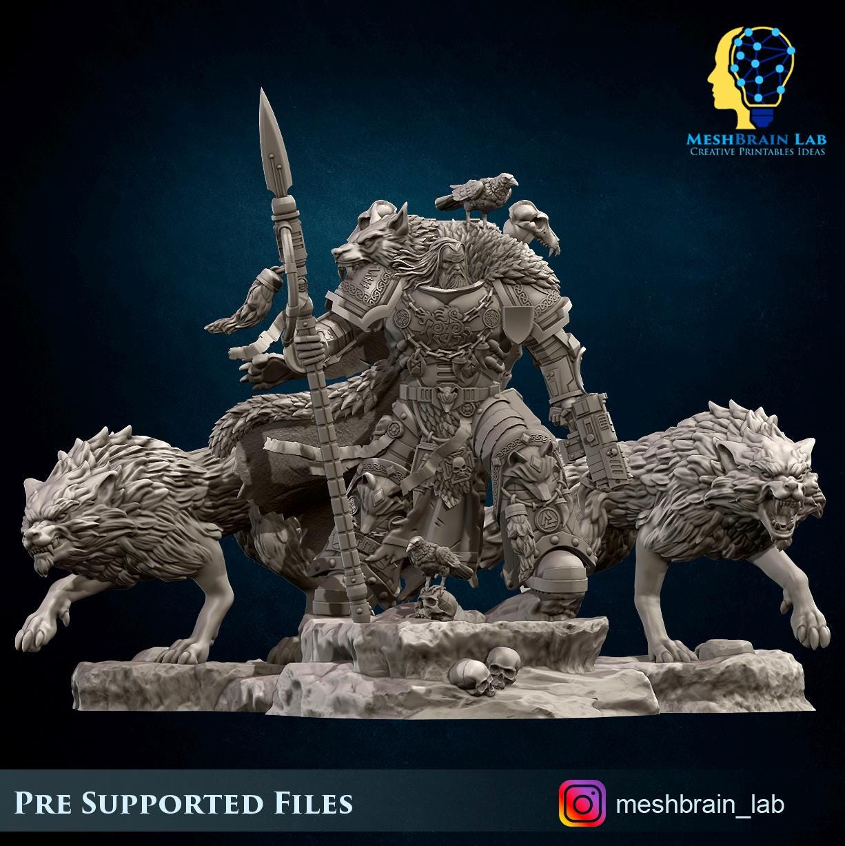 Harald Wutan- Empire Marines Sons of the Aesir Chapter Lord | Meshbrain Lab | Grimdark compatible