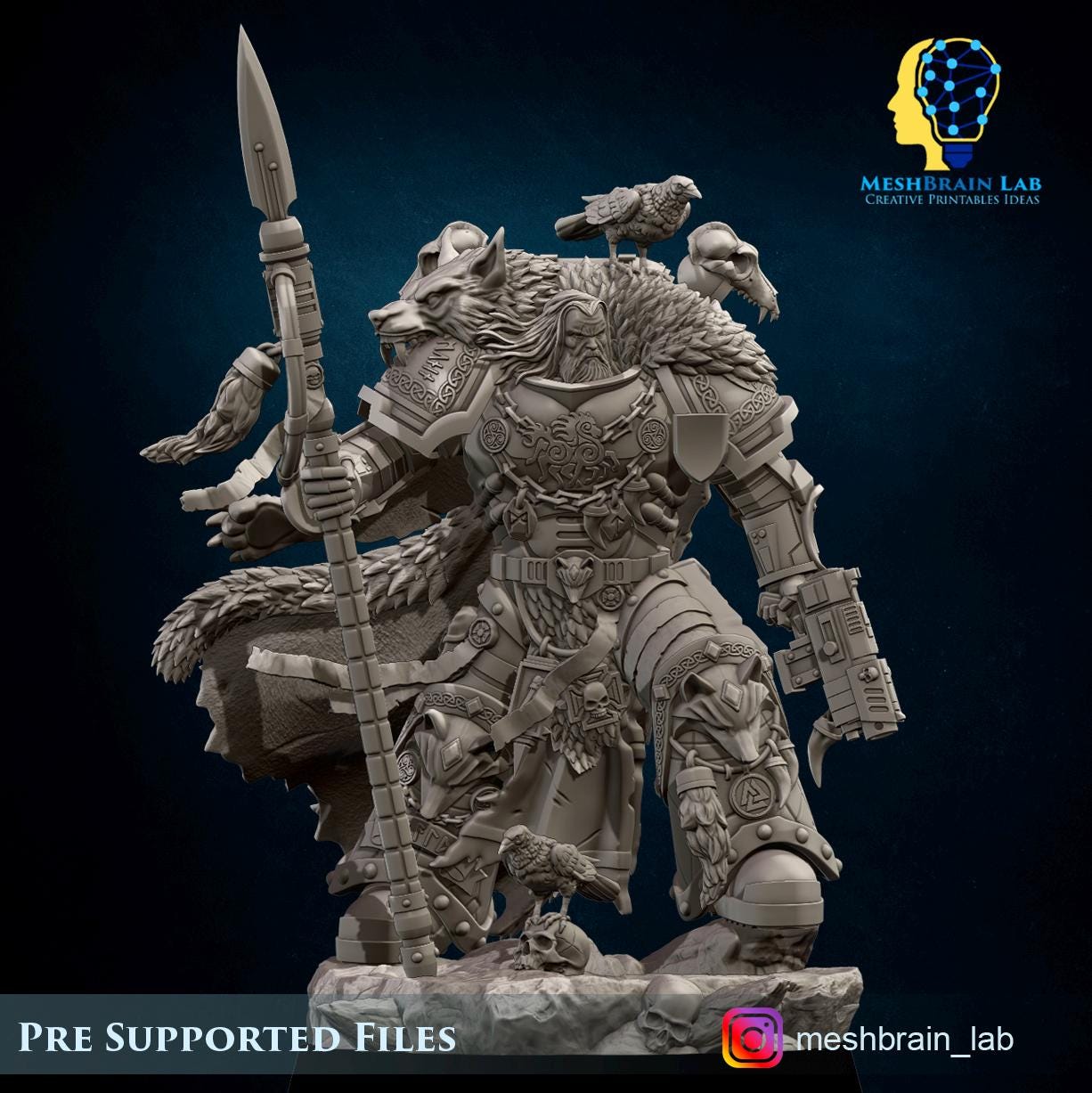Harald Wutan- Empire Marines Sons of the Aesir Chapter Lord | Meshbrain Lab | Grimdark compatible