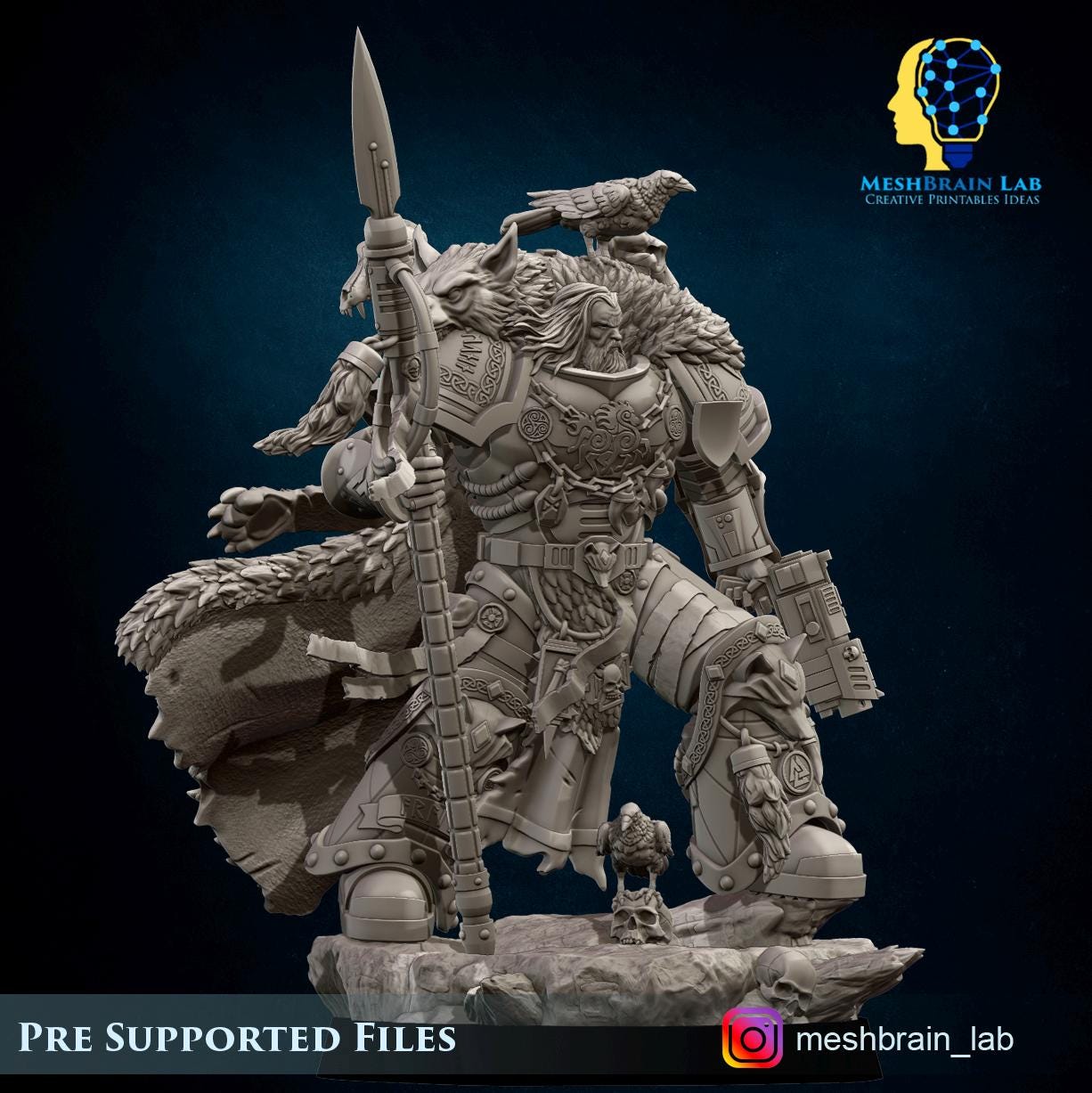 Harald Wutan- Empire Marines Sons of the Aesir Chapter Lord | Meshbrain Lab | Grimdark compatible