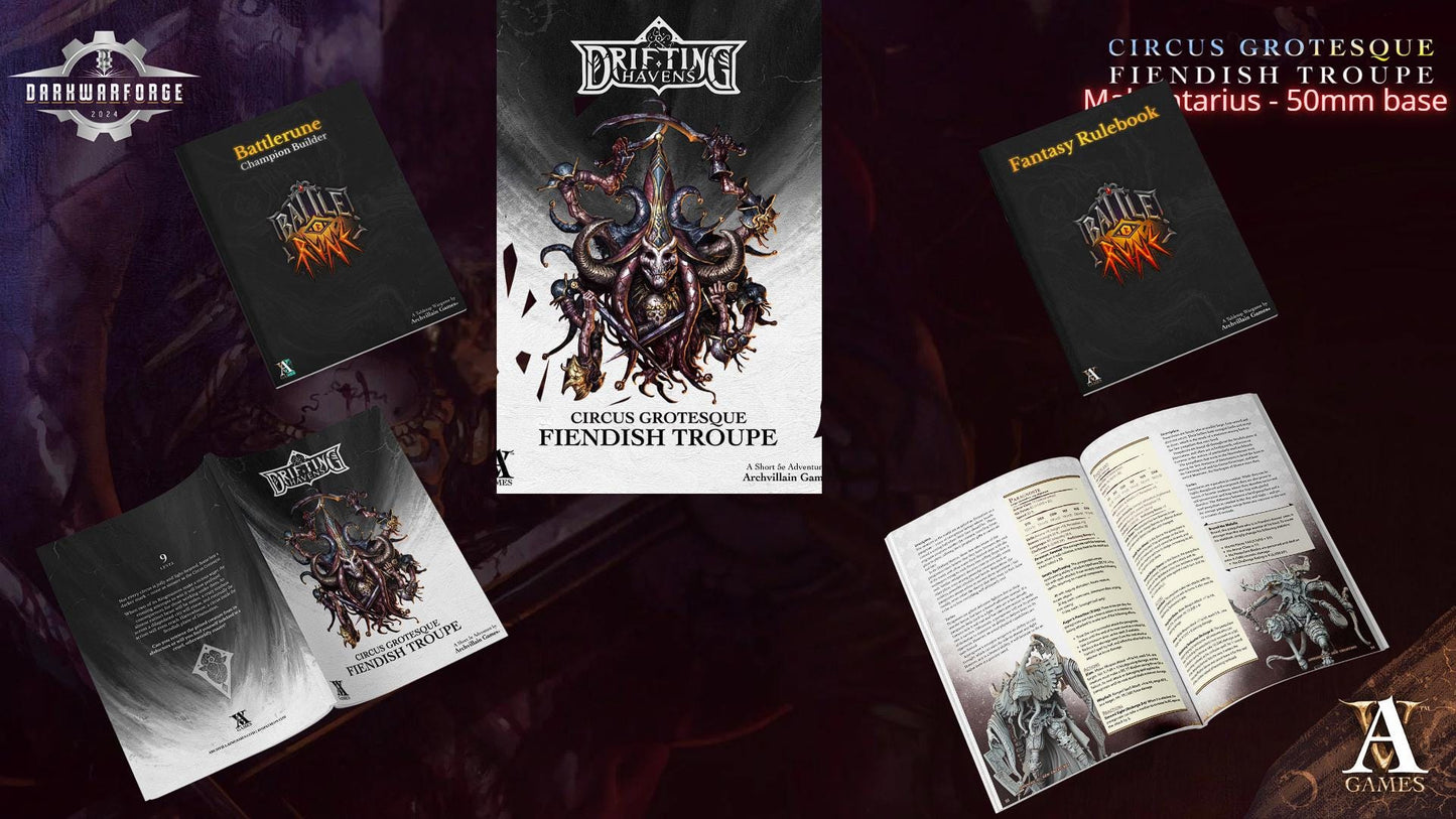 Archvillain Games : Circus Grotesque - Fiendish Troupe | D&D | Wargame | RPG | One Page Rules compatible