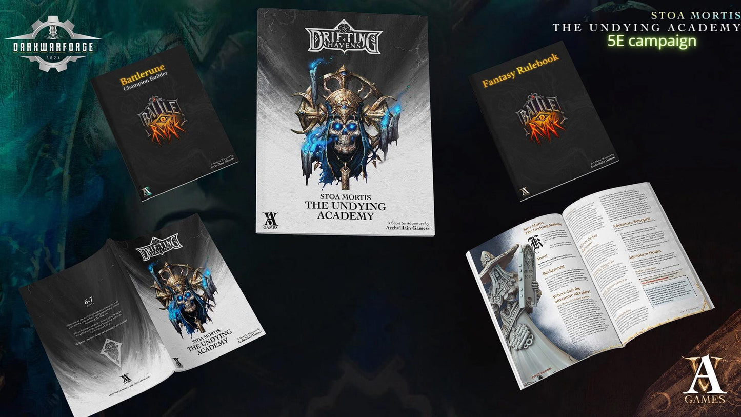 Archvillain Games: Stoa Mortis - The Undying Academy | Tabletop Games 28 - 32 mm | D&D | Wargame | RPG | One Page Rules compatible