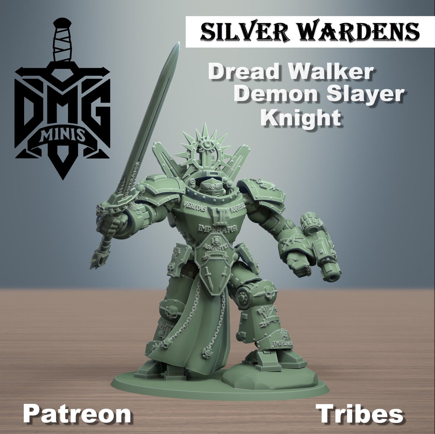 Silver Wardens - Dread Walker Demon Slayer Knight | DMGMinis | Grimdark compatible
