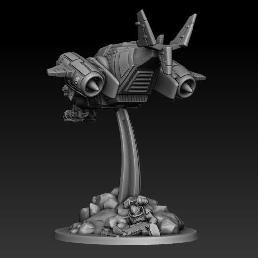 Silver Wardens - Death Claw Gunship | DMGMinis | Tabletop games | Grimdark compatible