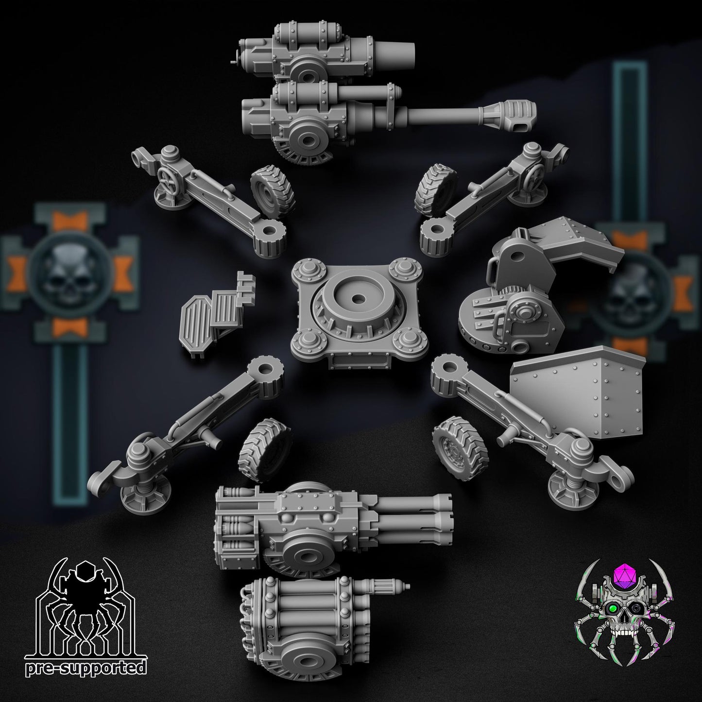 Korps Of Ashes - Heavy Fire Support Team | EightLegs Miniatures | Wargaming | Tabletop | Minifigure | Grimdark compatible