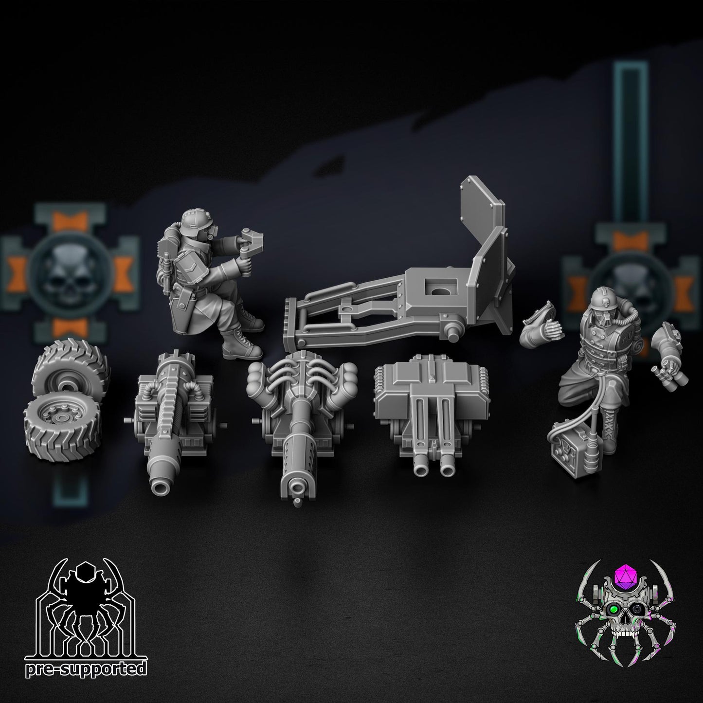 Korps Of Ashes - Fire Support Team | EightLegs Miniatures | Wargaming | Tabletop | Minifigure | Grimdark compatible
