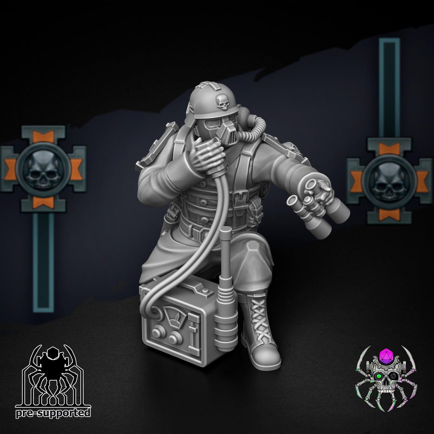 Korps Of Ashes - Fire Support Team | EightLegs Miniatures | Wargaming | Tabletop | Minifigure | Grimdark compatible