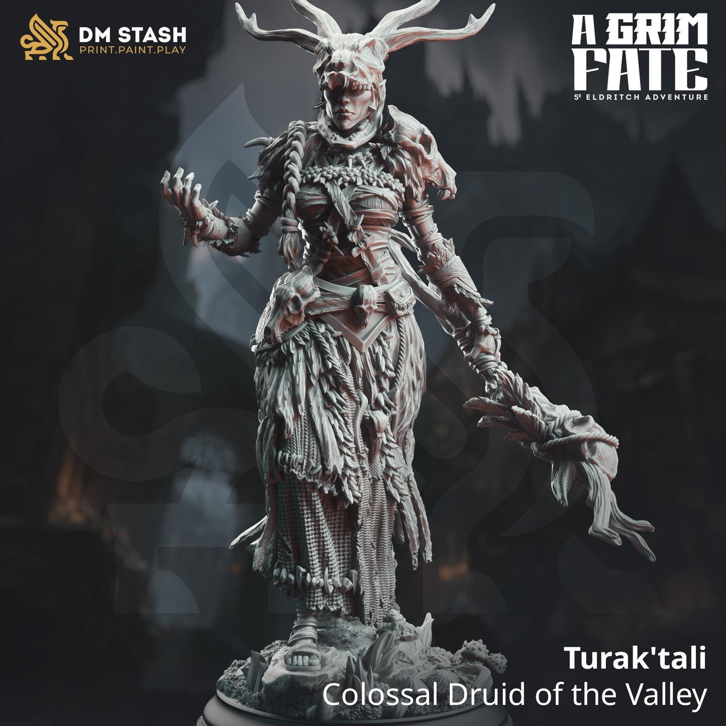 Goliath Druid Elder - Turak'tali | 3D printed miniature | Tabletop Games | Dungeons and Dragons | Wargaming