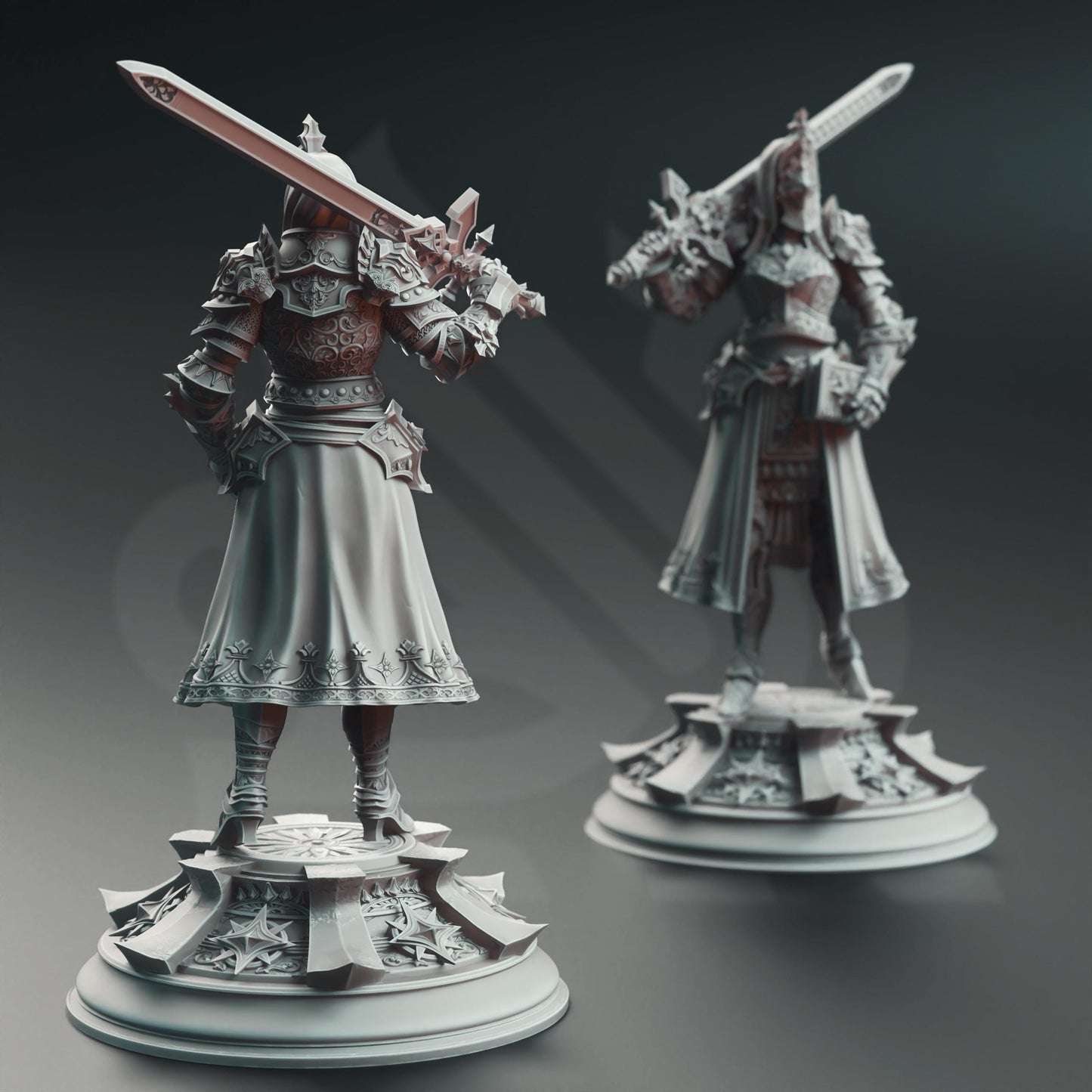 Male Human Knight - Johanna Saffron | Painting | 3D printed | D&D | Dungeons and Dragons | Gift | RPG | Tabletop | Wargaming | 32mm