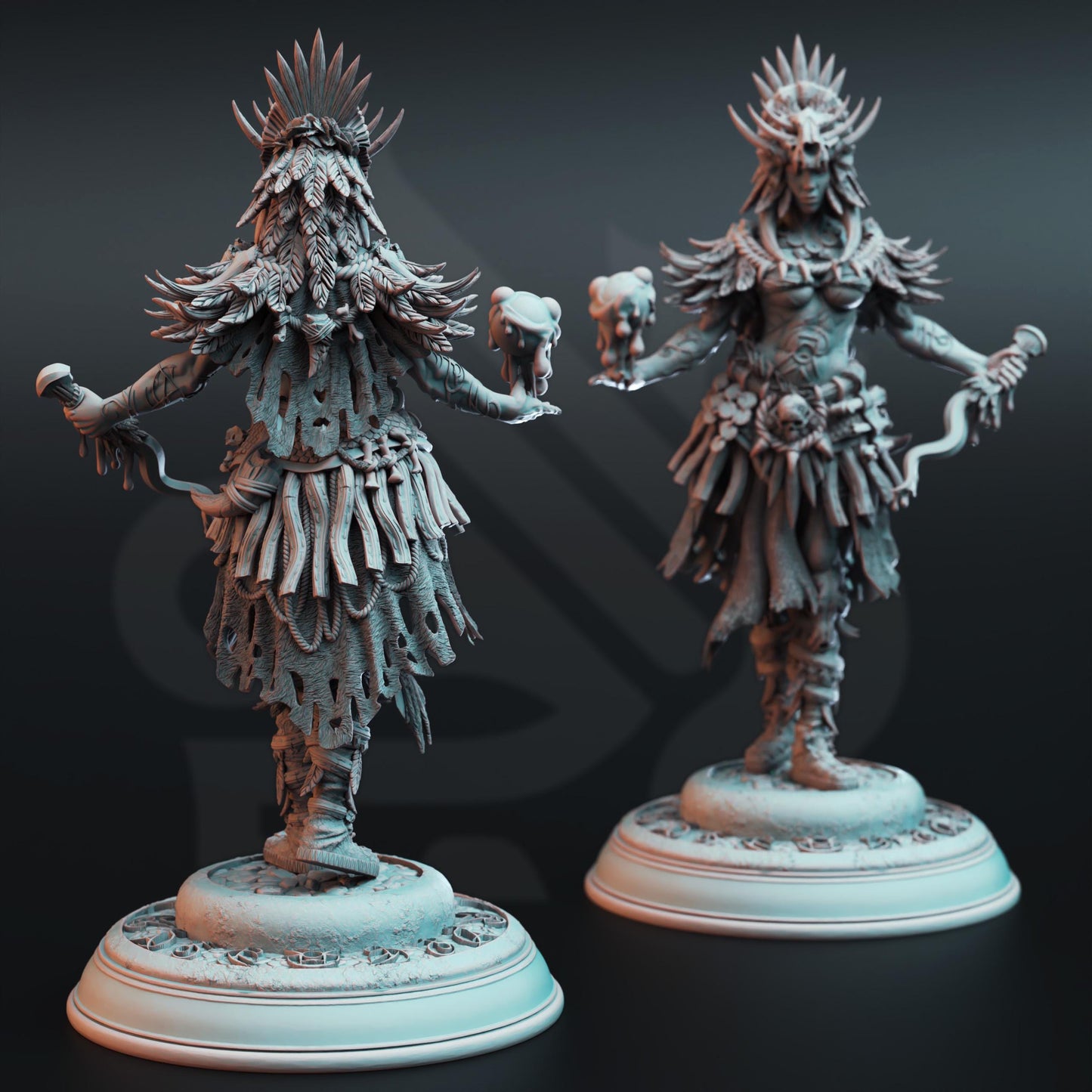 Female Shaman Priestess Driga | Painting | 3D printed | D&D | Dungeons and Dragons | Gift | RPG | Tabletop | Wargaming | 32mm | DM Stash