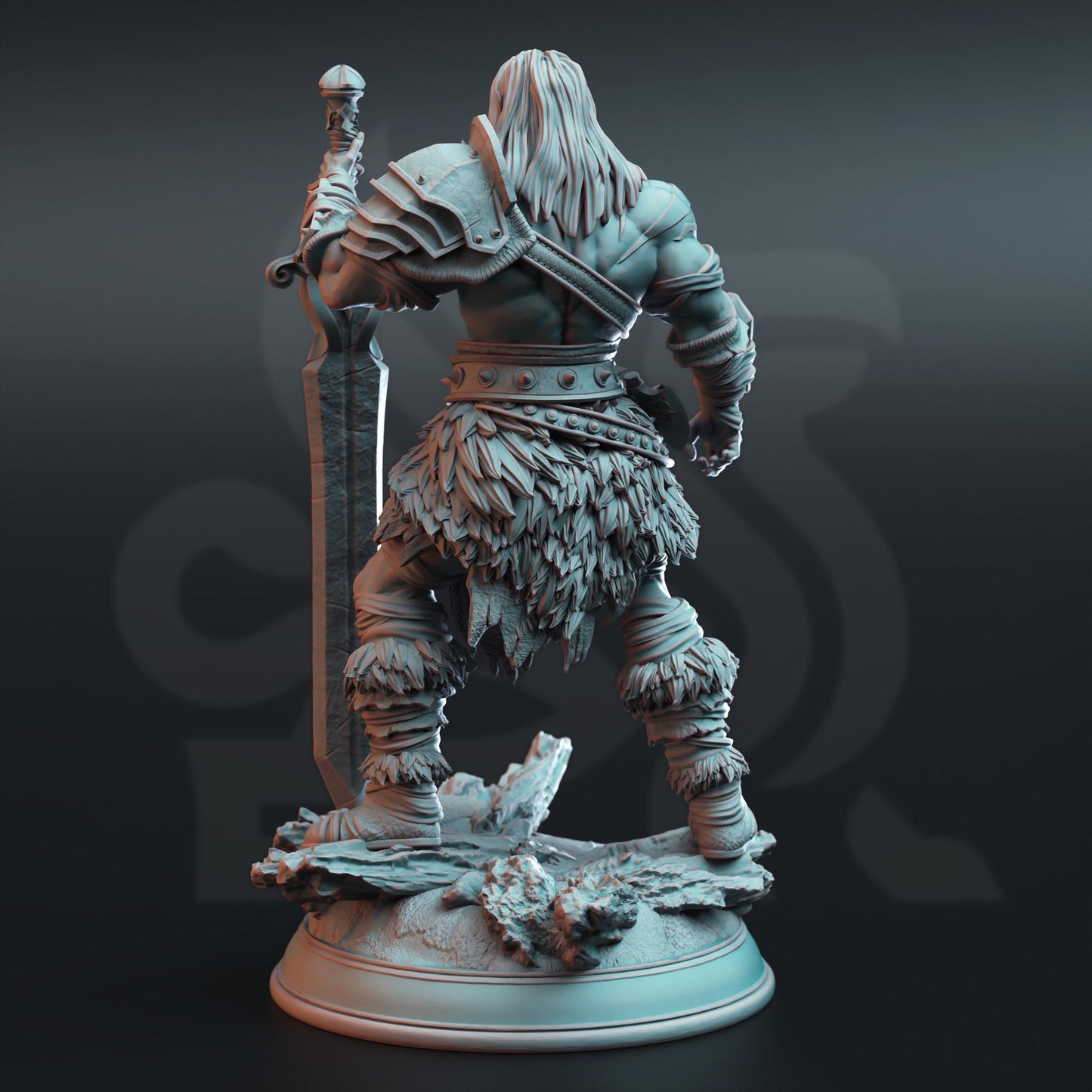Male Human Barbarian Oovur | Painting | 3D printed | D&D | Dungeons and Dragons | Gift | RPG | Tabletop | Wargaming | 32mm | DM Stash