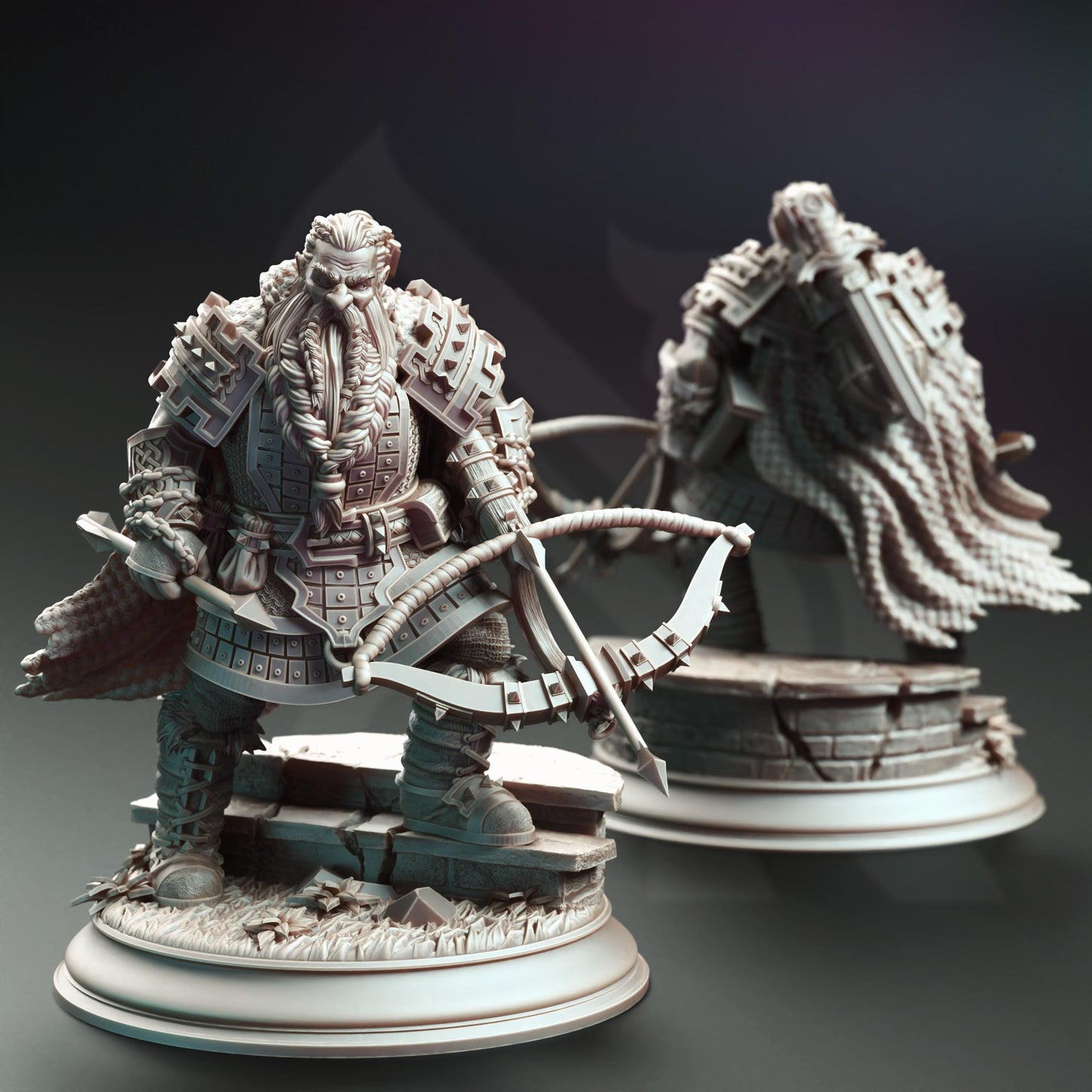 Dark Dwarf Ranger Hunter - Tokrik | DM Stash | D&D | Dungeons Dragons | Pathfinder | Wargaming | TTRPG