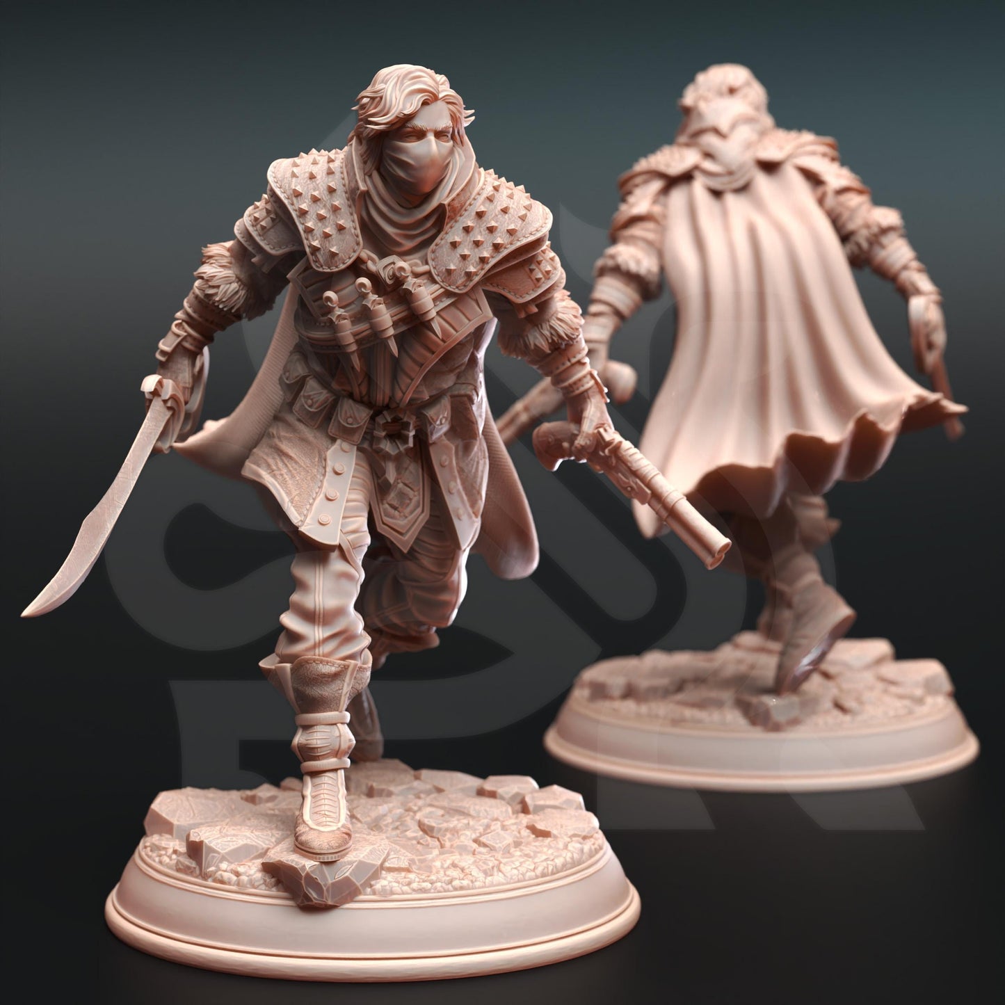 Male Human Assasin Derrick the Fin| Painting | 3D printed | D&D | Dungeons and Dragons Gift | RPG | Tabletop | Wargaming | 32mm | DM Stash