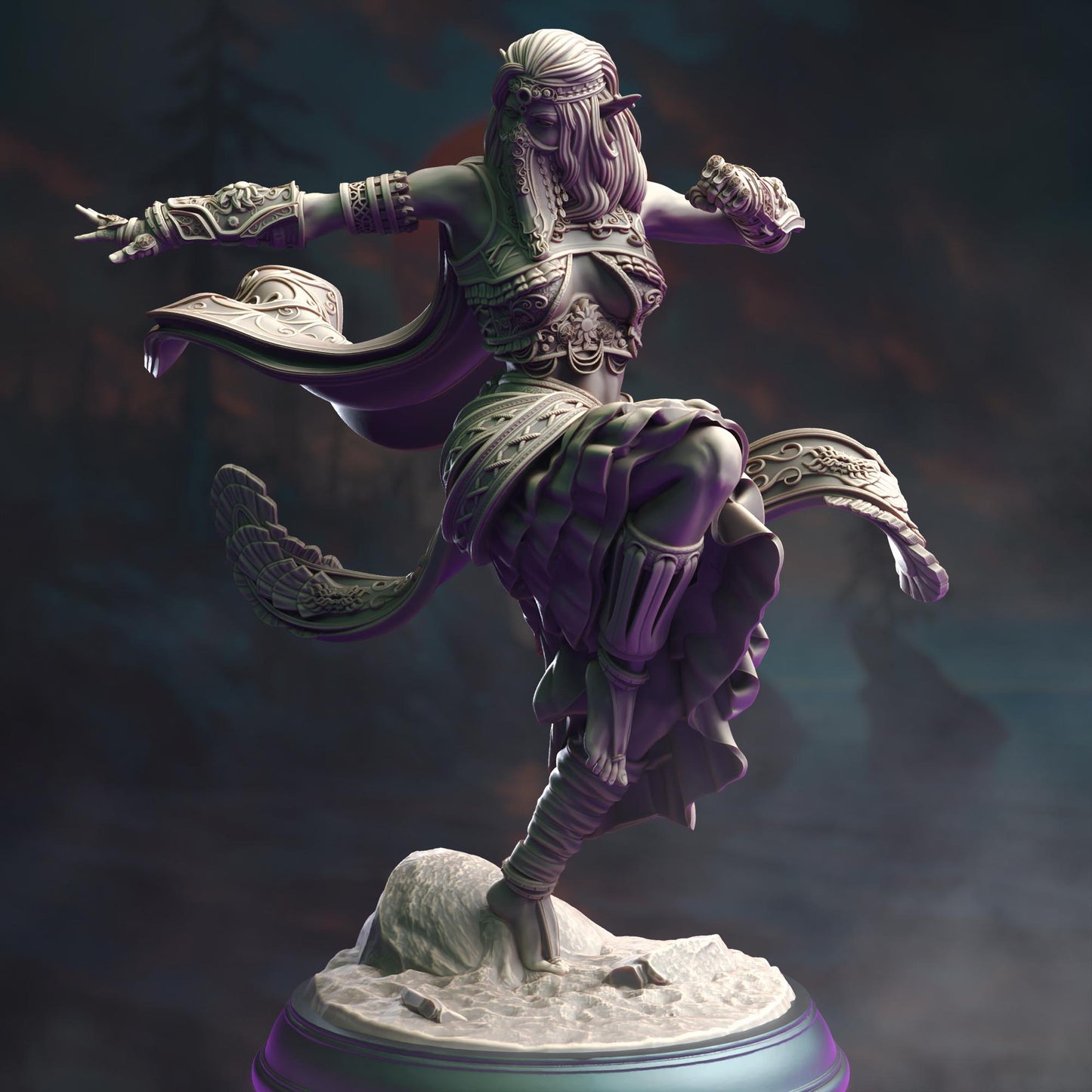 Elf Sun Soul Monk - Cahira | 3D printed miniature | Tabletop Games | Dungeons and Dragons | Wargaming