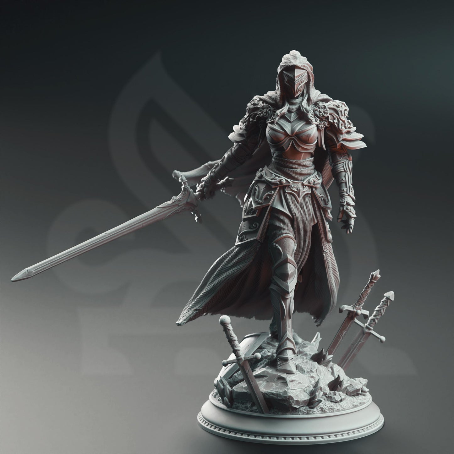 Male Human Knight - Lydia | Painting | 3D printed | D&D | Dungeons and Dragons | Gift | RPG | Tabletop | Wargaming | 32mm | DM Stash