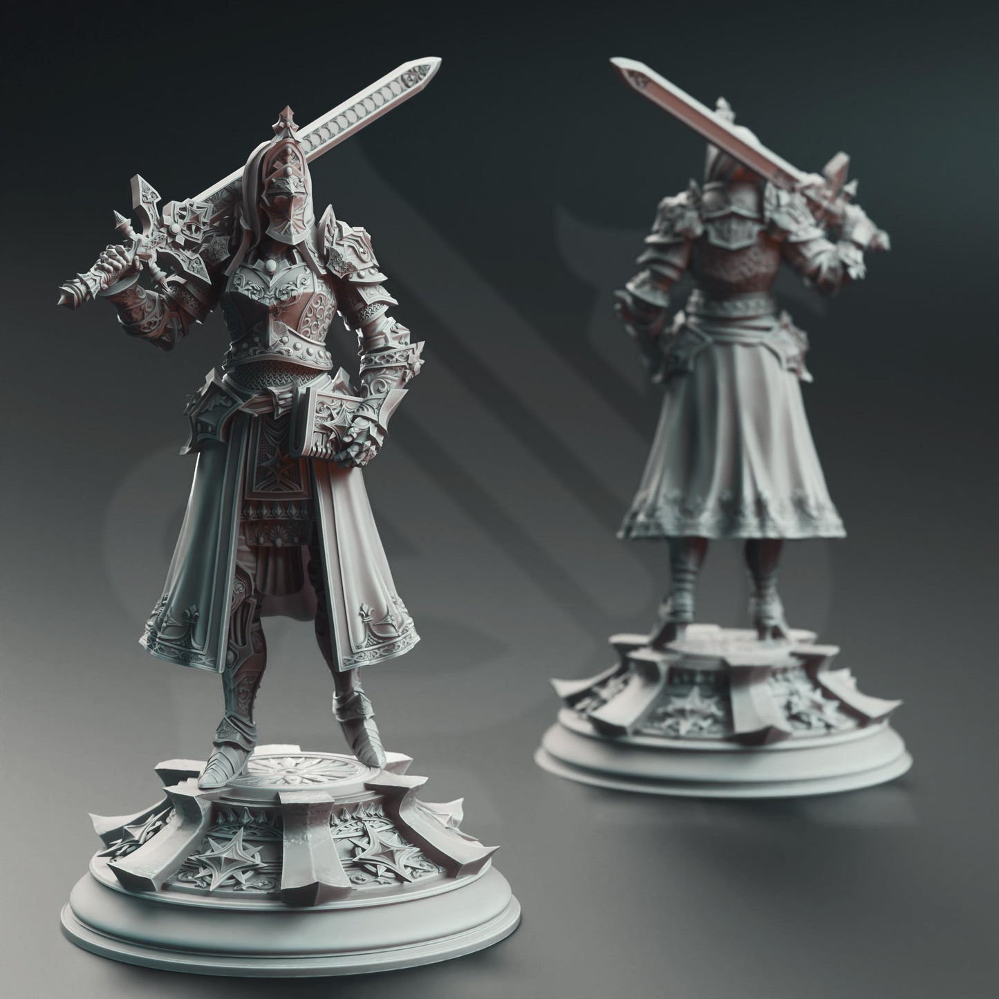 Male Human Knight - Johanna Saffron | Painting | 3D printed | D&D | Dungeons and Dragons | Gift | RPG | Tabletop | Wargaming | 32mm