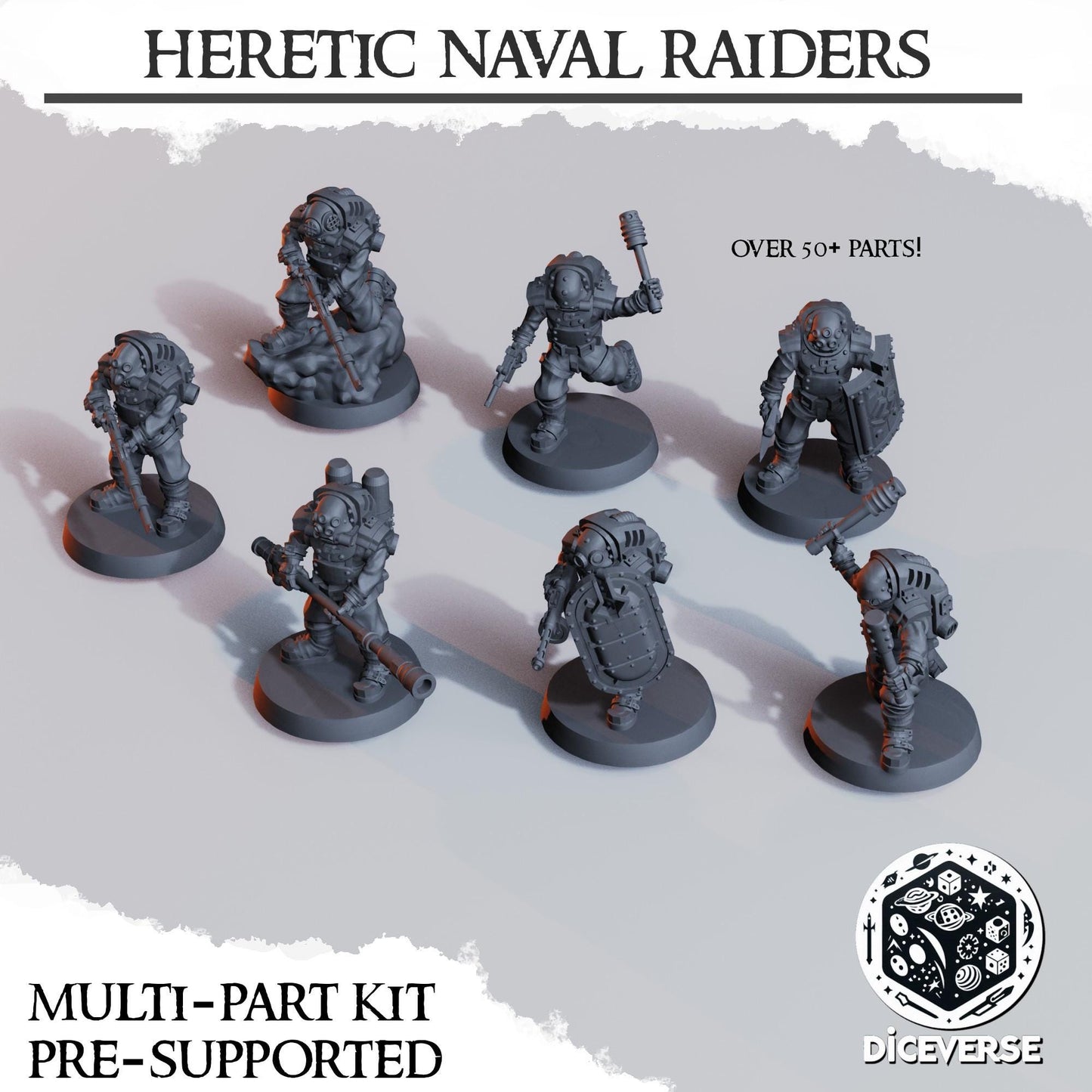 Heretic Naval Raiders | Wargaming | Tabletop | 3D printed miniature | Trench Crusade compatible |" Pilgrim