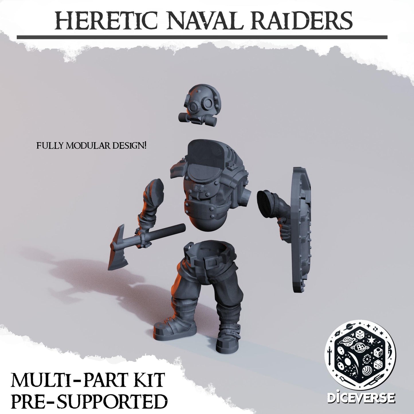 Heretic Naval Raiders | Wargaming | Tabletop | 3D printed miniature | Trench Crusade compatible |" Pilgrim