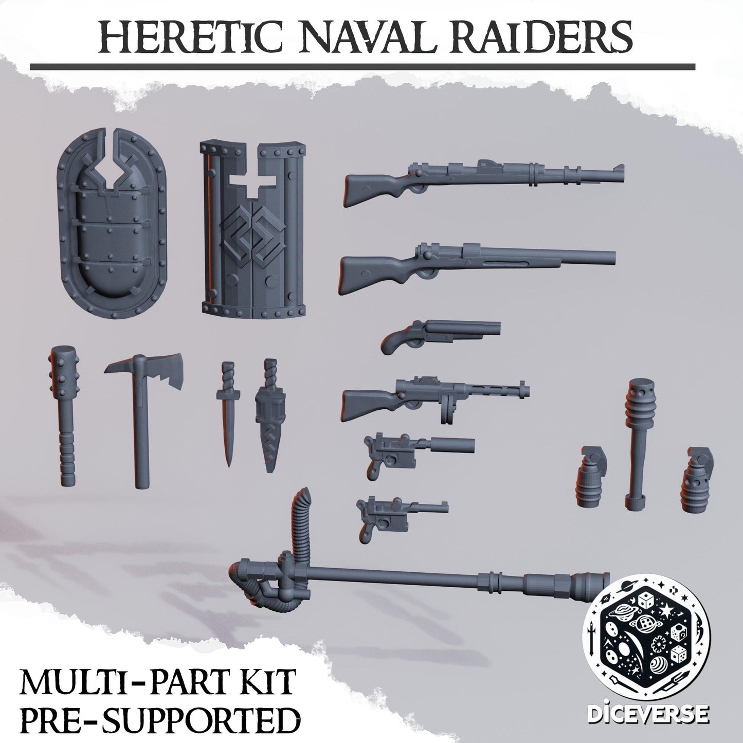 Heretic Naval Raiders | Wargaming | Tabletop | 3D printed miniature | Trench Crusade compatible |" Pilgrim