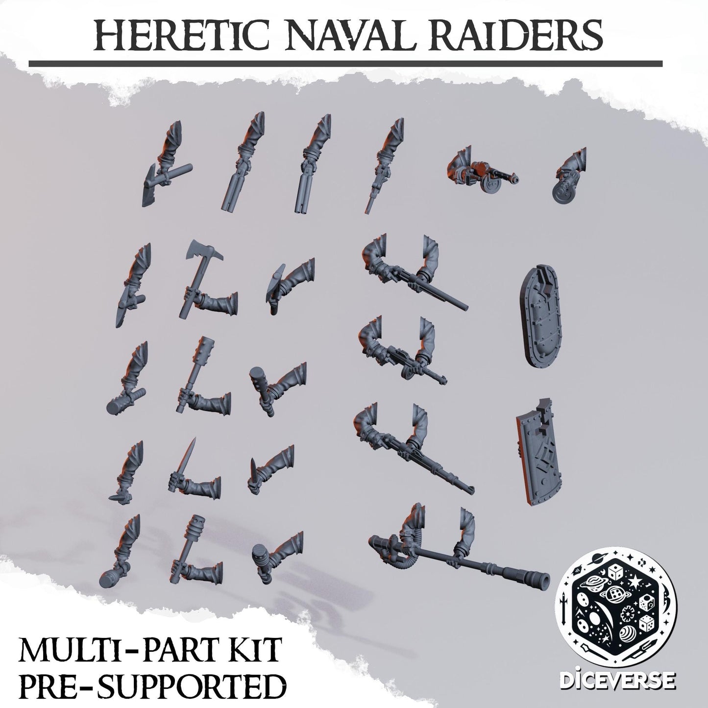 Heretic Naval Raiders | Wargaming | Tabletop | 3D printed miniature | Trench Crusade compatible |" Pilgrim