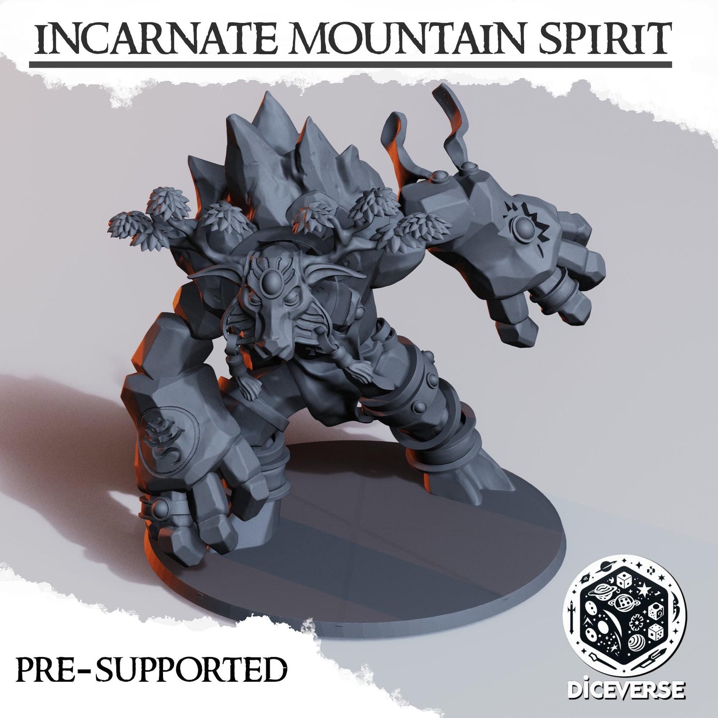 Incarnate Mountain Spirit | Wargaming | Tabletop | 3D printed miniature | Trench Crusade compatible | Pilgrim