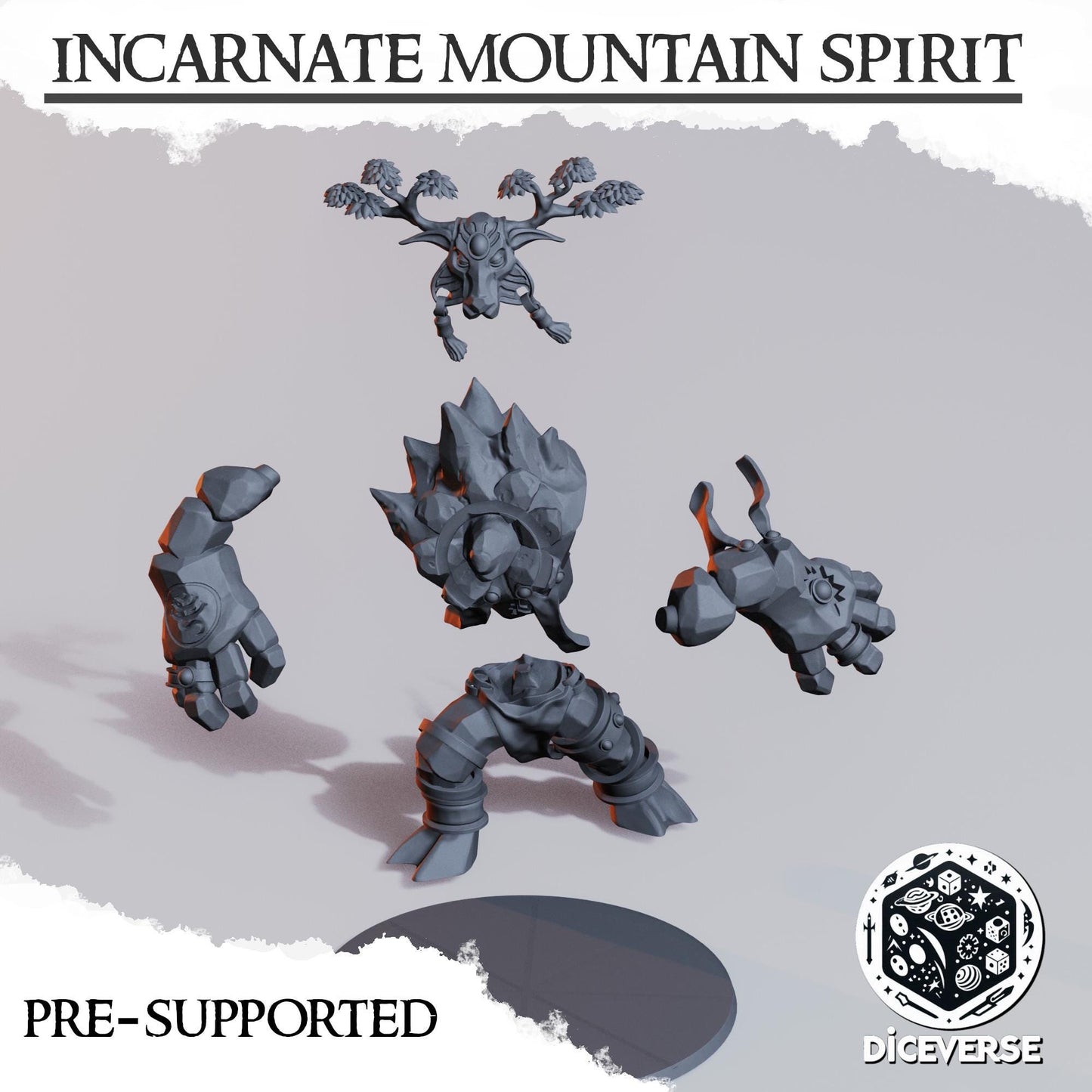 Incarnate Mountain Spirit | Wargaming | Tabletop | 3D printed miniature | Trench Crusade compatible | Pilgrim