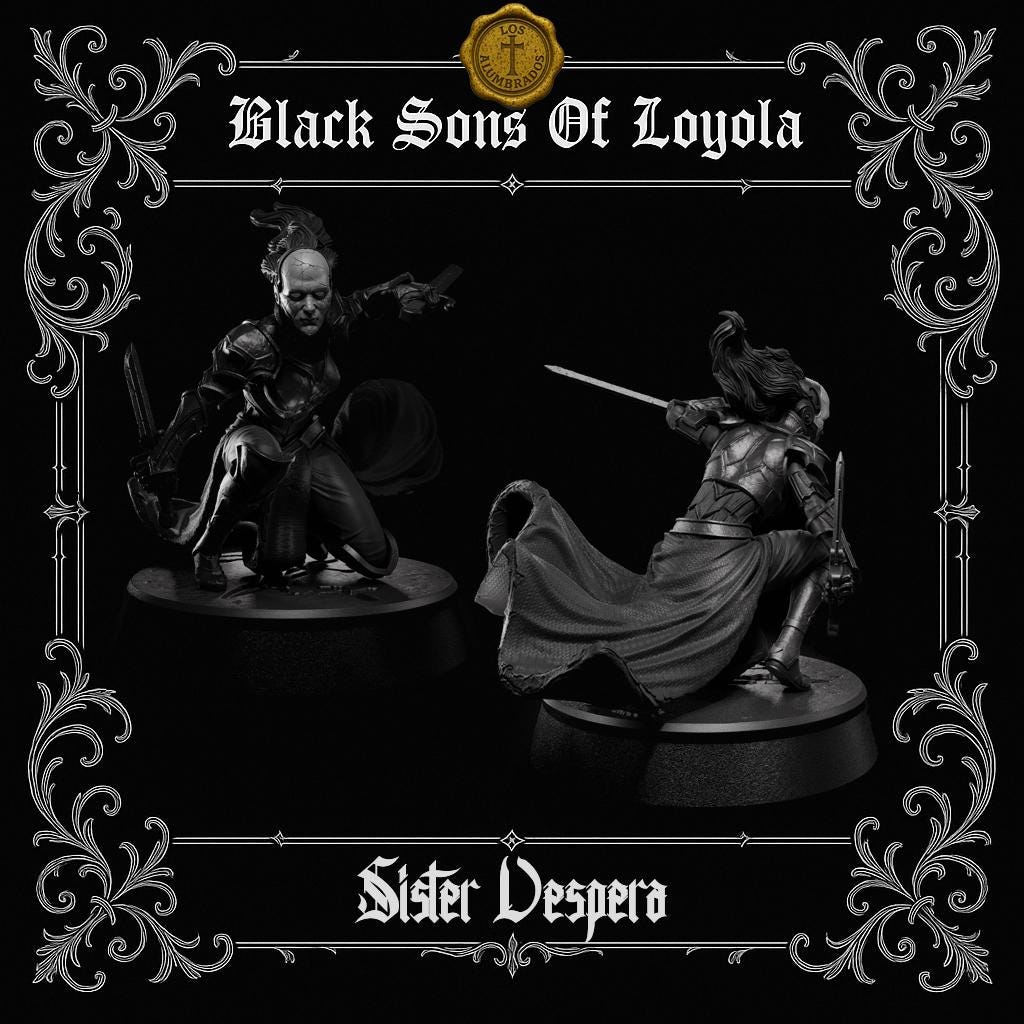 Sister Vespera | Proxy Realms Gaming | Wargaming | Tabletop | 3D printed miniature | Trench Crusade compatible | Pilgrim