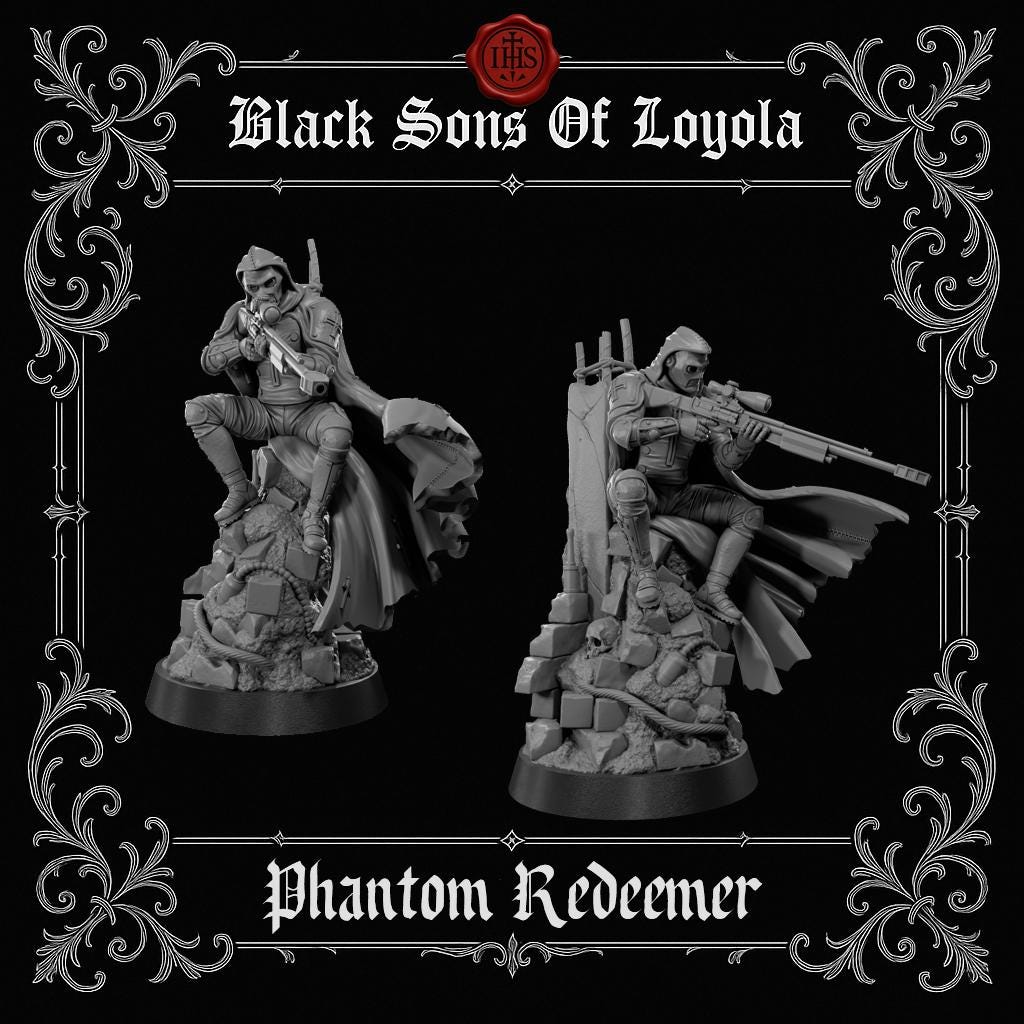 The Phantom Redeemer | Proxy Realms Gaming | Wargaming | Tabletop | 3D printed miniature | Trench Crusade compatible | Pilgrim